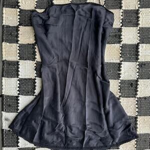 Black silk slip dress